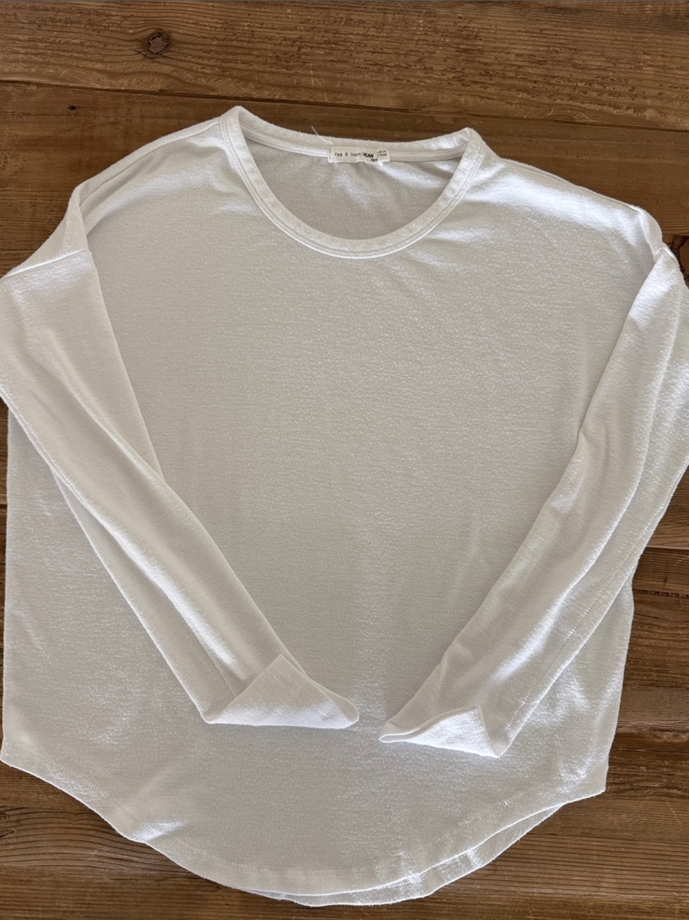 Rag n Bone Long Sleeve White Tee XS